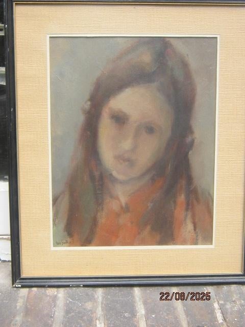 Mooi JONGE MEISJES portret, Julien van Goethem 1973, Antiek en Kunst, Kunst | Schilderijen | Klassiek, Ophalen of Verzenden