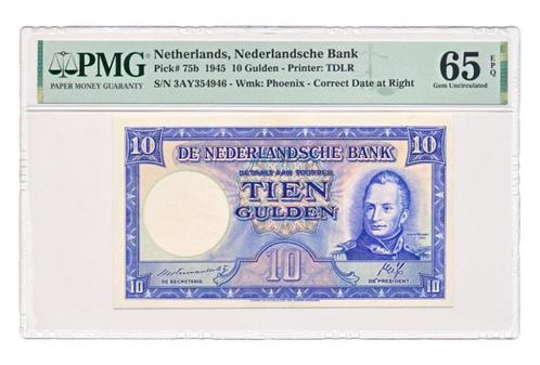 Nederland 10 Gulden 1945 Staatsmijnen PMG65 EPQ, Postzegels en Munten, Bankbiljetten | Nederland, Los biljet, 10 gulden, Ophalen of Verzenden