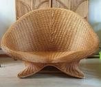 Vintage rotan Lotus meditatie stoel, Ophalen, Minder dan 75 cm, Riet of Rotan, Zo goed als nieuw