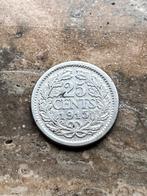 25 cent 1915 Wilhelmina, mooie kwaliteit, Zilver, 25 cent, Ophalen of Verzenden, Koningin Wilhelmina