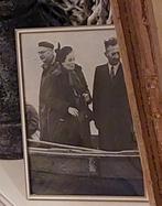 OUDE BROCANTE FOTOLIJST FOTOLIJSTJE FOTO-LIJST met BOLGLAS, Antiek en Kunst, Ophalen of Verzenden