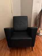 Blauwe lederen fauteuil te koop tegen elk aannemelijk bod!, Huis en Inrichting, Fauteuils, Ophalen, Gebruikt, 75 tot 100 cm, Leer