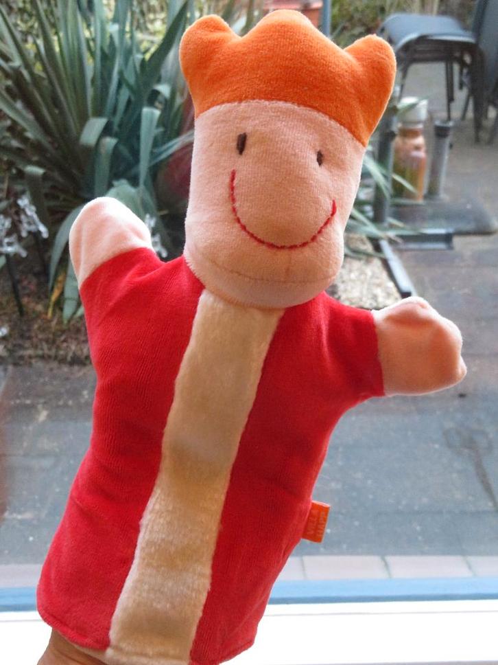 Handpop koning van Villa Happ meet ca 25 cm, Kinderen en Baby's, Speelgoed | Knuffels en Pluche, Zo goed als nieuw, Overige typen