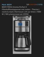 Beem koffiemachine met bonenmaaler 1x gebruikt., Witgoed en Apparatuur, Koffiezetapparaten, Ophalen of Verzenden, Zo goed als nieuw