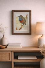 Prachtig Aquarel Schilderij – Vogel op Tak, Antiek en Kunst, Ophalen of Verzenden