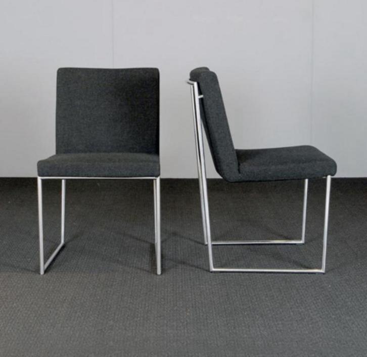 2 x Eetkamerstoel Harvink Point (zwart), Huis en Inrichting, Stoelen, Gebruikt, Twee, Leer, Metaal, Zwart, Ophalen