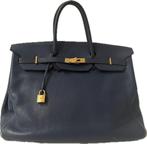 Hermès Birkin 40 Blue Marine, Gebruikt, 20 tot 30 cm, Blauw, Minder dan 40 cm