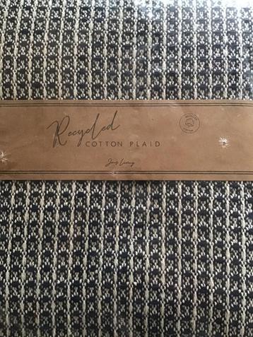 Plaid van Jens Living, kleur donkerblauw/crème, katoen beschikbaar voor biedingen