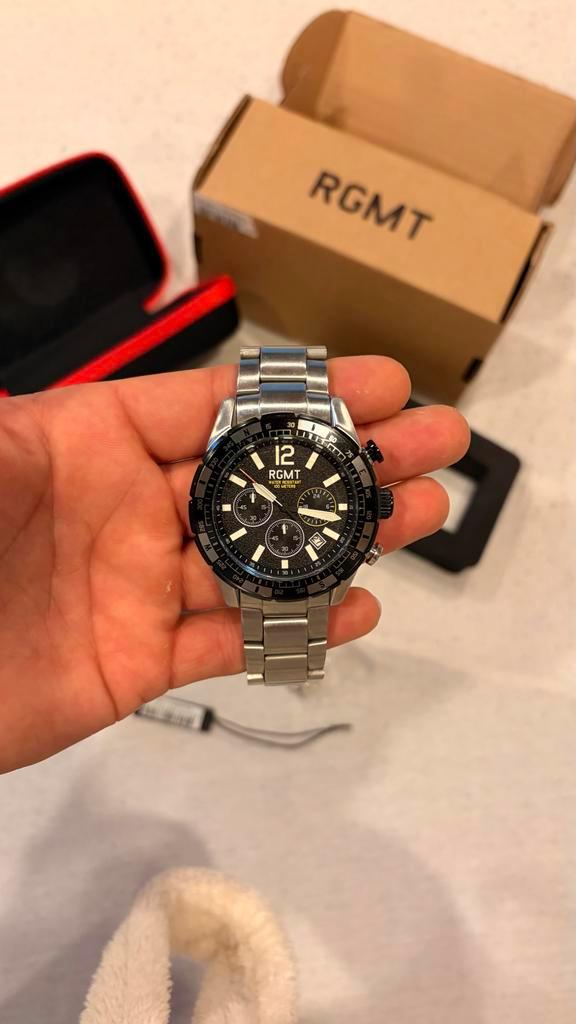 RGMT Navigator Grijs Polshorloge, Sieraden, Tassen en Uiterlijk, Horloges | Heren, Zo goed als nieuw, Polshorloge, Overige merken