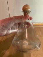 Glazen erlenmeyer met houten dop, Huis en Inrichting, Overige kleuren, Ophalen of Verzenden, Minder dan 50 cm, Glas