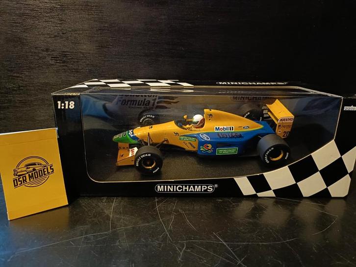 1:18 Benetton B191B, Hobby en Vrije tijd, Modelauto's | 1:18, Zo goed als nieuw, Auto, MiniChamps, Ophalen of Verzenden