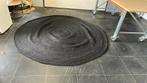 Jute vloerkleed zwart - 240 cm - weeffout, Zwart, Rond, Natuurlijk, Ophalen of Verzenden