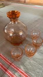 Vintage likeursetje & 4 kleine glaasjes, Ophalen of Verzenden