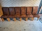 6 Mooie Eetkamerstoelen - Suède Look, Huis en Inrichting, Ophalen, Bruin, Zo goed als nieuw, Vijf, Zes of meer stoelen
