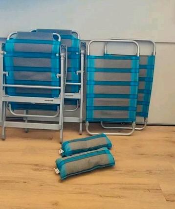 2x vrijbuiter campingstoel, 2x voetenbankje en 2x kussen beschikbaar voor biedingen