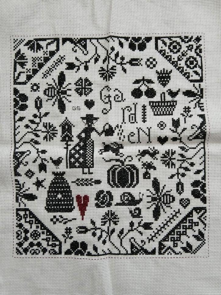 Geborduurde Merklap - Handwerk, Hobby en Vrije tijd, Borduren en Borduurmachines, Ophalen of Verzenden