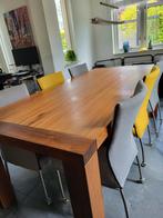 Mooie eettafel 2.40m  notenhout met 2 salontafels en stoelen, Huis en Inrichting, Tafels | Eettafels, 200 cm of meer, 50 tot 100 cm