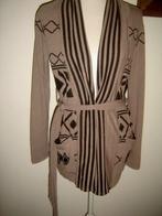 LEUK en TRENDY vest / cardigan leverkleur aztec print S/M, Kleding | Dames, Ophalen of Verzenden, Nieuw, Maat 36 (S), Bruin