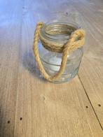 Glazen pot met decoratief touw, Ophalen of Verzenden, Zo goed als nieuw