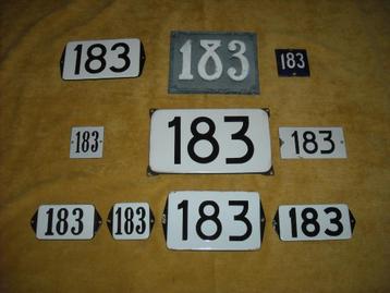 oud emaille huisnummer 183 ook 184 185 186 187 188 189 190 1 beschikbaar voor biedingen