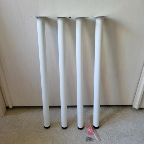 Witte stalen poten ADILS IKEA 4 stuks, Huis en Inrichting, Tafelonderdelen, Zo goed als nieuw, Tafelpoot, 50 tot 100 cm, Minder dan 50 cm