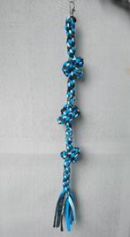 Katoenen klimtouw met 3 knopen ( blauw-zwart), Dieren en Toebehoren, Vogels | Toebehoren, Ophalen of Verzenden, Nieuw, Speelgoed