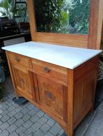 Antieke commode wastafel badkamermeubel marmer vintage baby, Ophalen of Verzenden