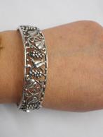 Zilveren Art Nouveau armband druiventrossen met blad nr.155, Sieraden, Tassen en Uiterlijk, Armband, Ophalen of Verzenden, Zilver
