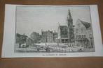 Antieke gravure - De Kaasmarkt te Alkmaar - 1841 !!, Antiek en Kunst, Ophalen of Verzenden