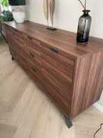 Wandkast Mango/Fineer donker hout, Ophalen, 50 tot 100 cm, 25 tot 50 cm, Met deur(en)