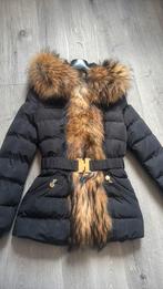 Schitterende winterjas met echt bont maat s/xs, Ophalen of Verzenden, Zo goed als nieuw, Maat 34 (XS) of kleiner, Zwart