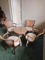 Biezestoelen en tafel, Ophalen