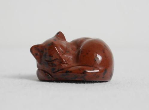 Mahonie obsidiaan slapende kat, Verzamelen, Mineralen en Fossielen, Mineraal, Ophalen of Verzenden
