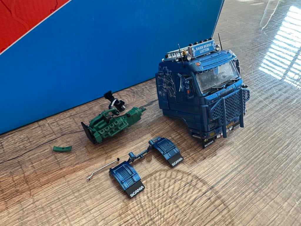 Tekno aanhanger met container en losse cabine scania 143, Hobby en Vrije tijd, Modelauto's | 1:50, Ophalen of Verzenden, Nieuw