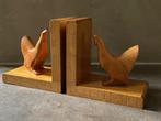 Vintage Boek Boekenstandaard Kip Kippen Hout 16 cm, Antiek en Kunst, Ophalen of Verzenden