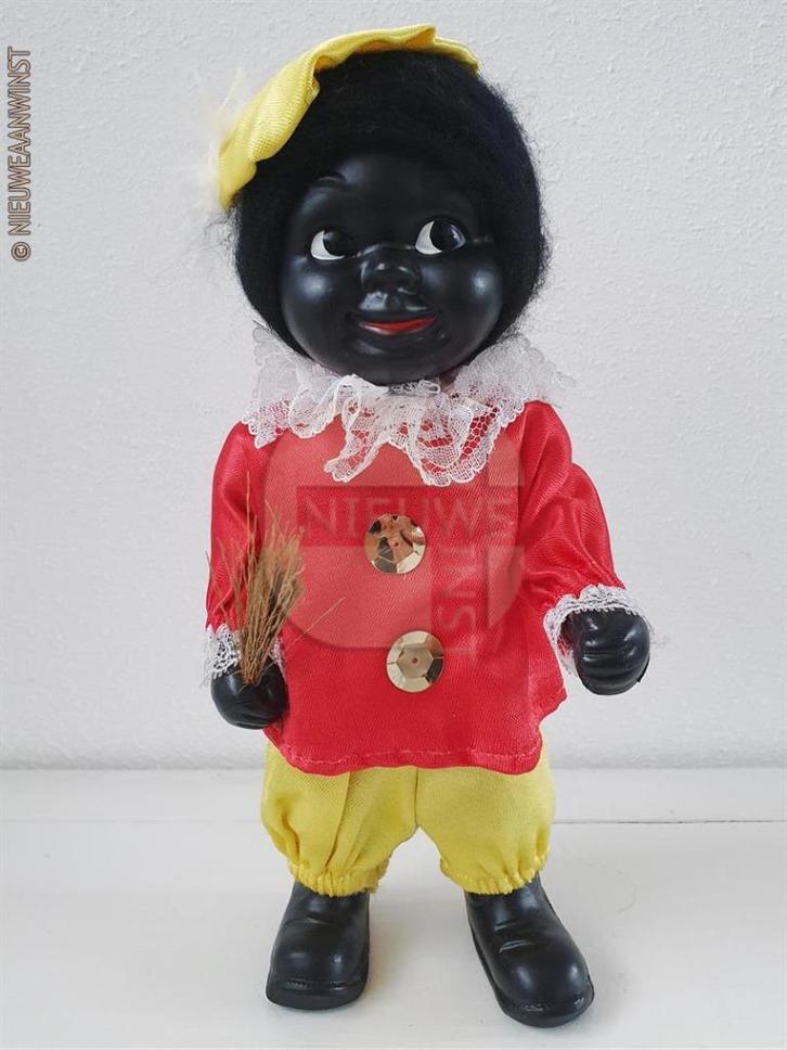Authentieke vintage etalage zwarte Piet pop - 30cm, rood, Diversen, Sinterklaas, Zo goed als nieuw, Verzenden