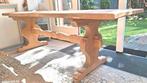 Massief eiken kloostertafel eettafel. 215x81x76cm, Eikenhout, 200 cm of meer, Zo goed als nieuw, Vijf personen of meer