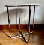 Vintage buisframe bijzettafel – Bauhaus / Gispen-stijl, Huis en Inrichting, Overige materialen, Minder dan 55 cm, Gebruikt, Rond