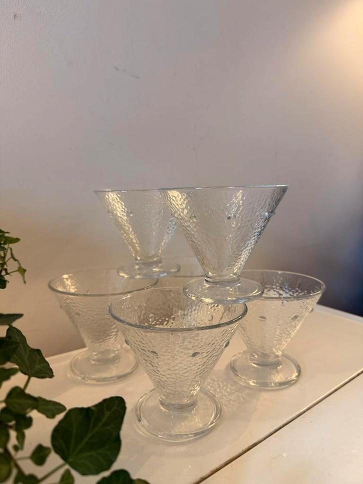 Jaren 70 coupé glazen italiaans, Antiek en Kunst, Antiek | Glas en Kristal, Ophalen of Verzenden