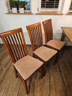 6 Koloniale eetkamerstoelen teakhout, Huis en Inrichting, Ophalen, Gebruikt, Bruin, Klassiek