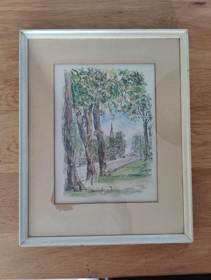 Hein Kray, Gieten - Schilderij met lijst, Antiek en Kunst, Kunst | Tekeningen en Foto's, Ophalen of Verzenden