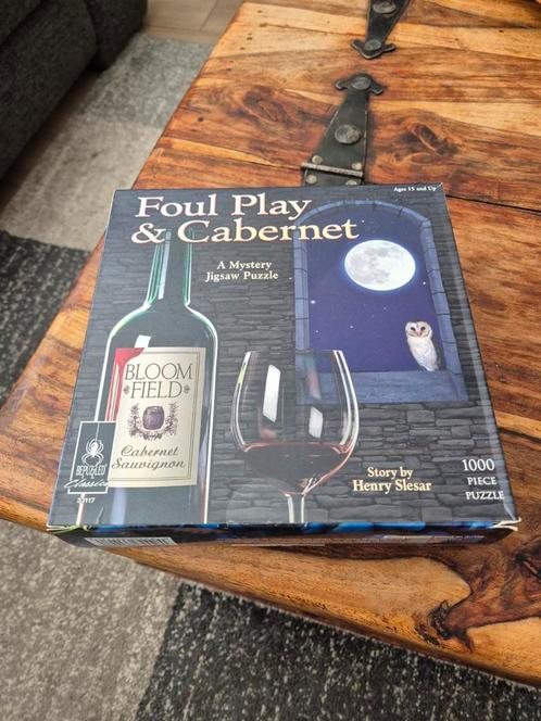 Merk: Bepuzzled, 1000 stukjes, titel: Foul play and cabernet, Hobby en Vrije tijd, Denksport en Puzzels, Zo goed als nieuw, Ophalen of Verzenden
