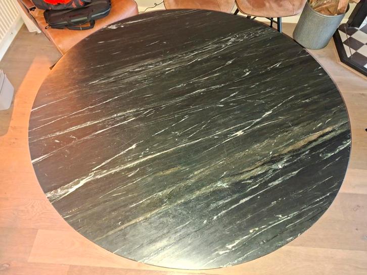 Mooie marmeren ronde eettafel - 130cm, Huis en Inrichting, Tafels | Eettafels, Zo goed als nieuw, 100 tot 150 cm, 100 tot 150 cm