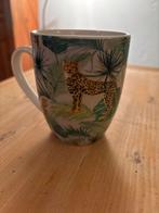 Gratis mok met luipaard, Gebruikt, Keramiek, Ophalen of Verzenden, Overige stijlen