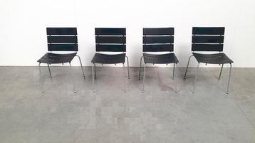 Giancarlo Vegni Fasem Italy Stripe zadelleer stoelen design beschikbaar voor biedingen