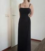 Zwarte bustier jurk met. Strass, Maat 38/40 (M), Galajurk, Zwart, Ophalen of Verzenden