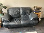 Leren bank, Huis en Inrichting, Banken | Bankstellen, Ophalen, Gebruikt, 150 tot 200 cm, Tweepersoons