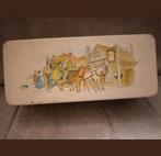 Vintage Blikken Koektrommel met afbeelding, Verzamelen, Blikken, Ophalen of Verzenden, Gebruikt, Koek(jes), Overige merken