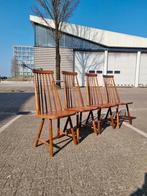 Vintage Spijlenstoelen massief Pastoe jaren 50, Huis en Inrichting, Stoelen, Gebruikt, Bruin, ,, Ophalen of Verzenden