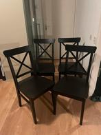 Ikea Ingolf stoelen - 4 stuks, Ophalen, Gebruikt, Zwart, Vier